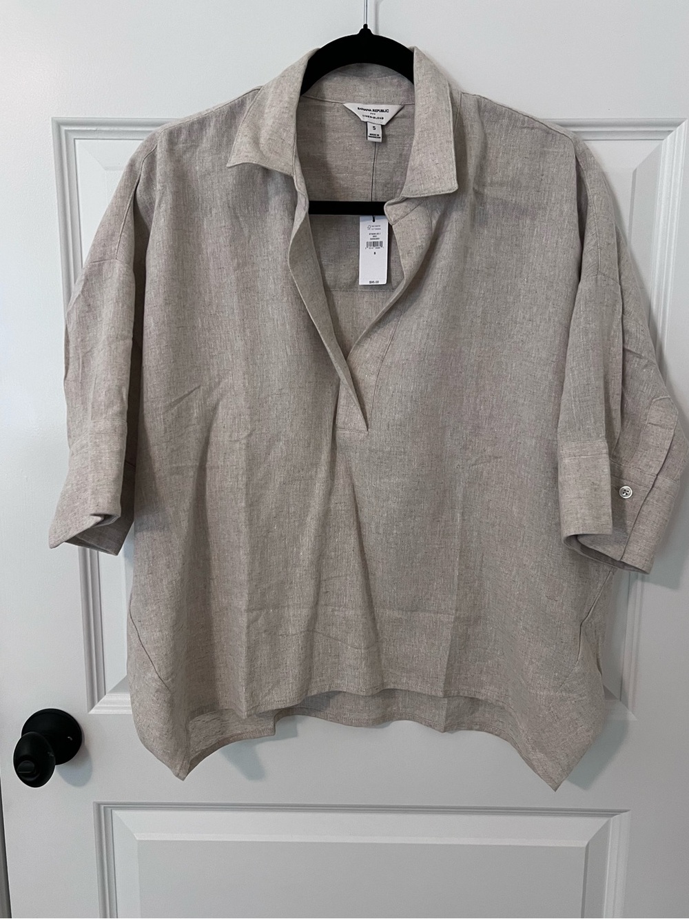 Banana Republic Linen Beige Oversized Collared Shirt NWT size small